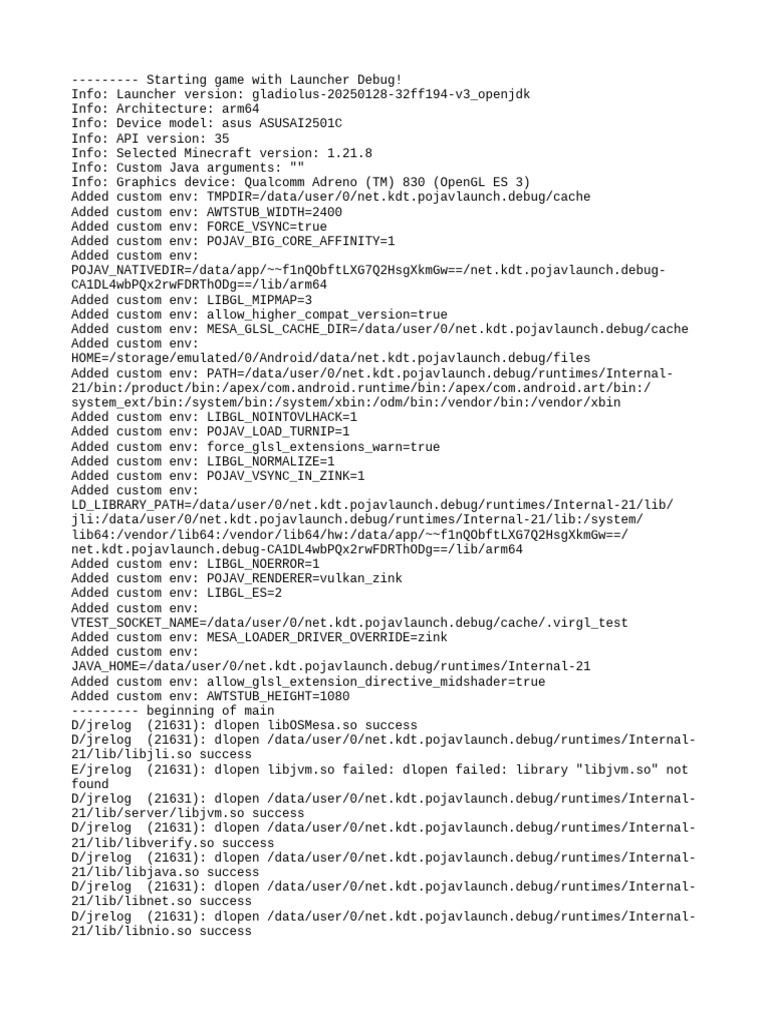 Minecraft Launcher Debug Log Analysis | PDF | Java (Programming ...