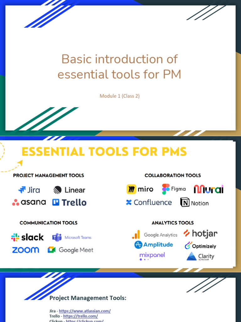 Basic Introduction of Essential Tools For PM | PDF