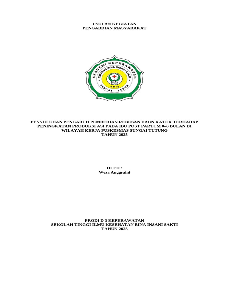 Usulan Kegiatan Weza | PDF