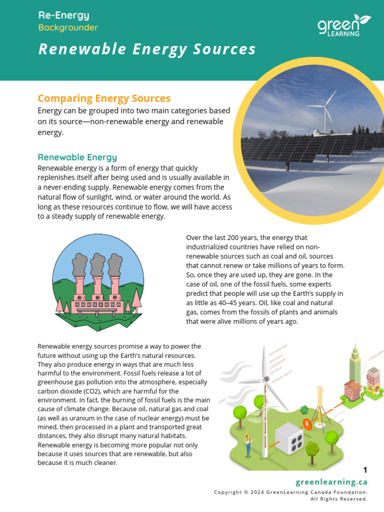 Renewable Energy Sources Backgrounder 2024 07 23 | PDF | Nuclear Power ...