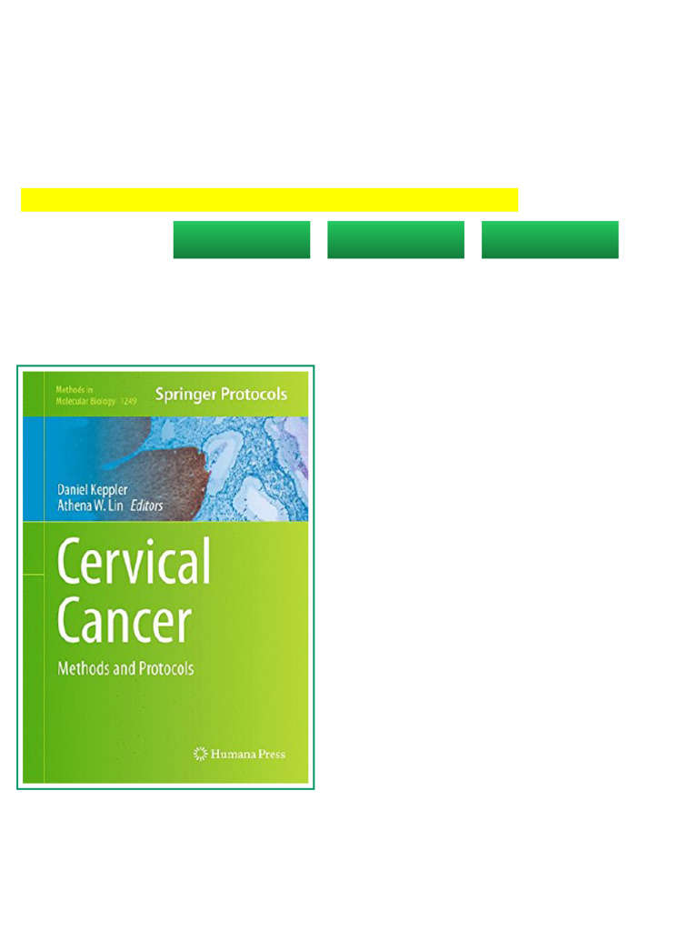 Cervical Cancer Methods and Protocols 1st Edition Daniel Keppler Full ...