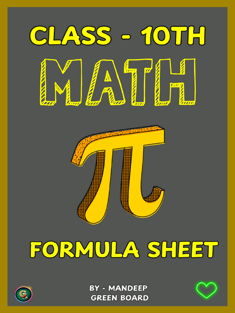 10th Formula Sheet Final | PDF