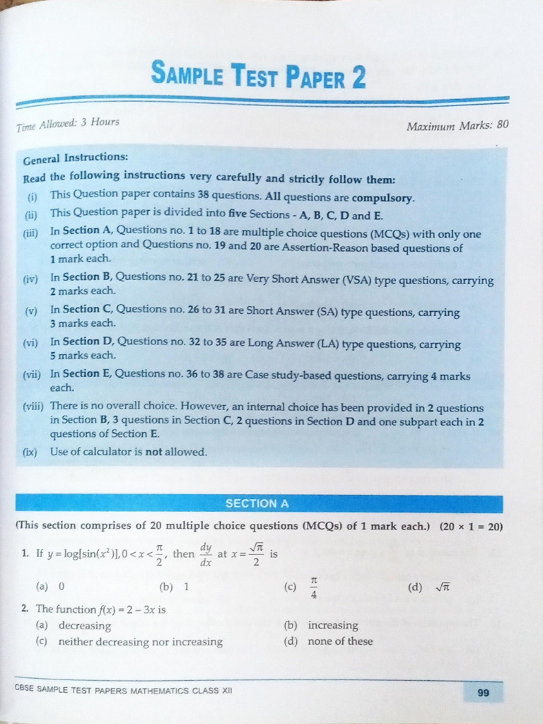 Sample Paper 2 | PDF