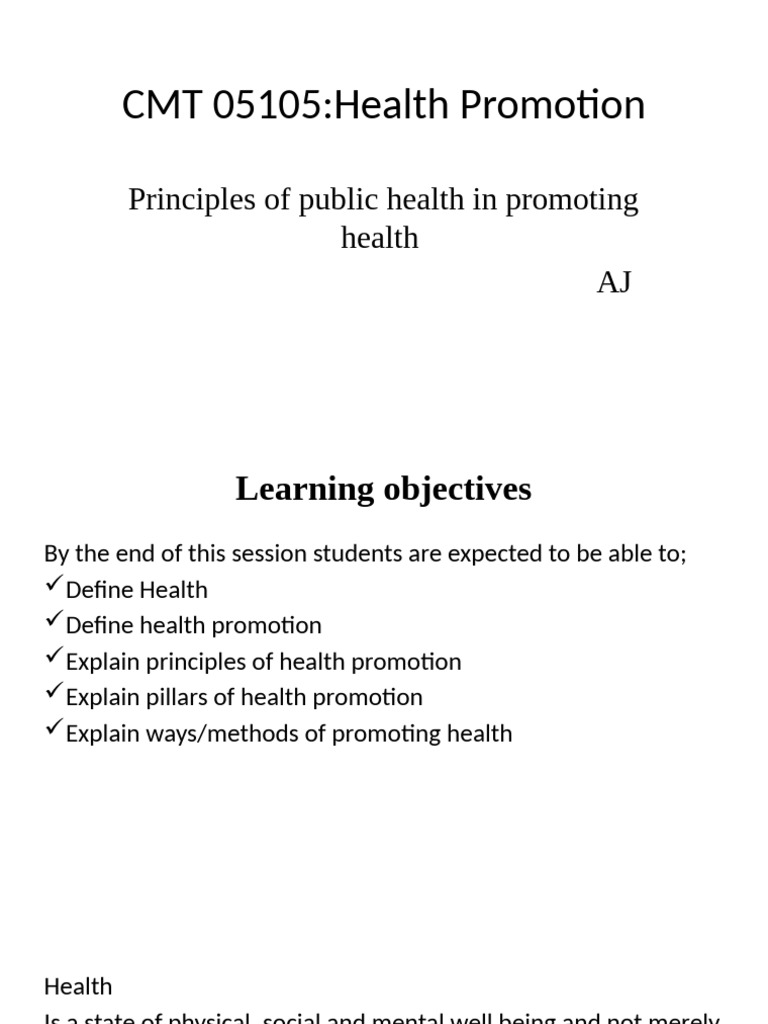 Health Promotion Principles and Methods | PDF | Health Promotion | Behavior