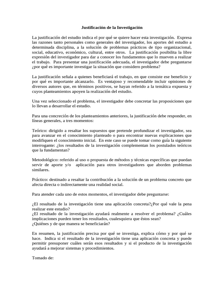 Justificación de La Investigación | PDF | Conocimiento | Teoría