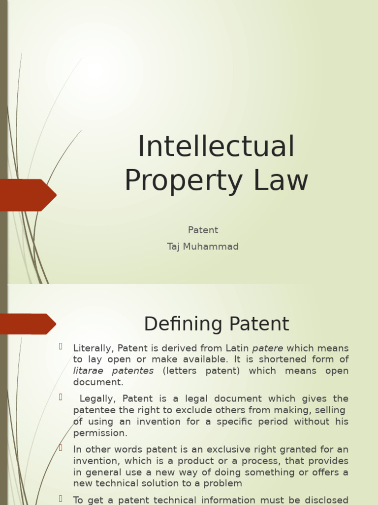 Understanding Patent Law Basics | PDF | Patent | Patent Application