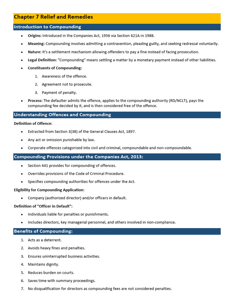 Compounding Offences in Companies Act | PDF | Mediation | Fine (Penalty)