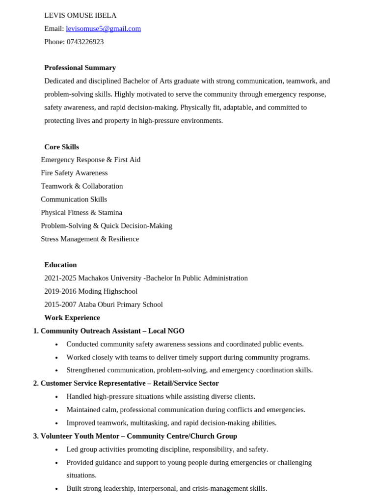 Professional Summary | PDF