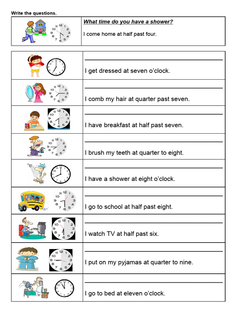 Daily Routine Questions for Students | PDF