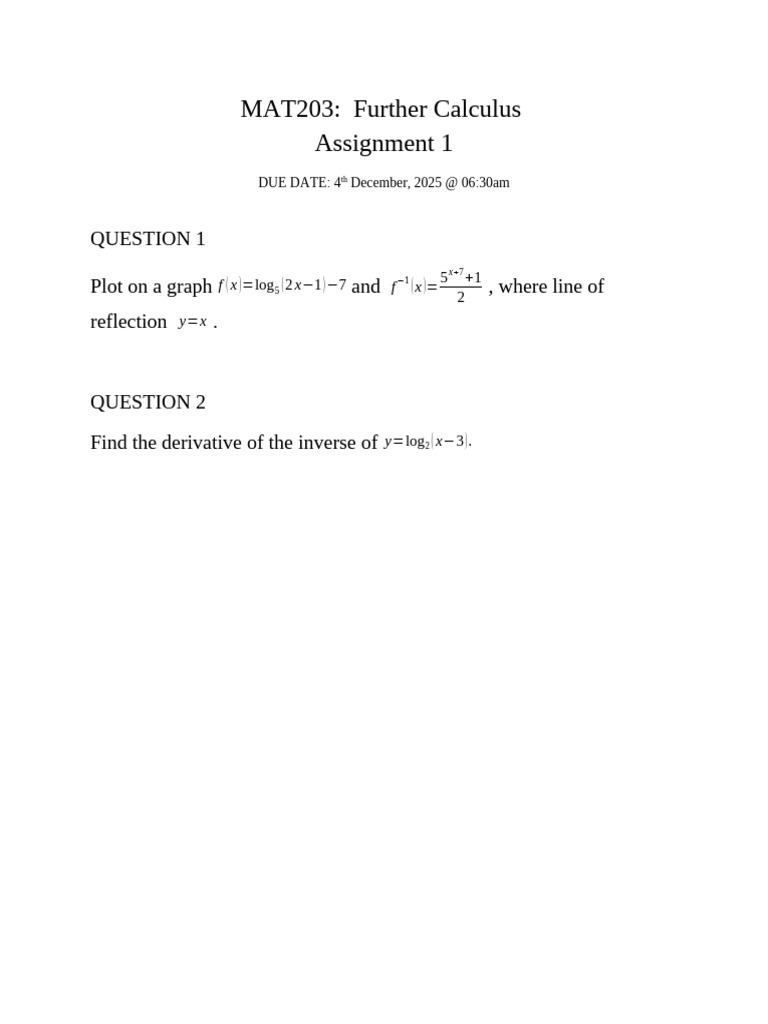 MAT203 Assignment | PDF