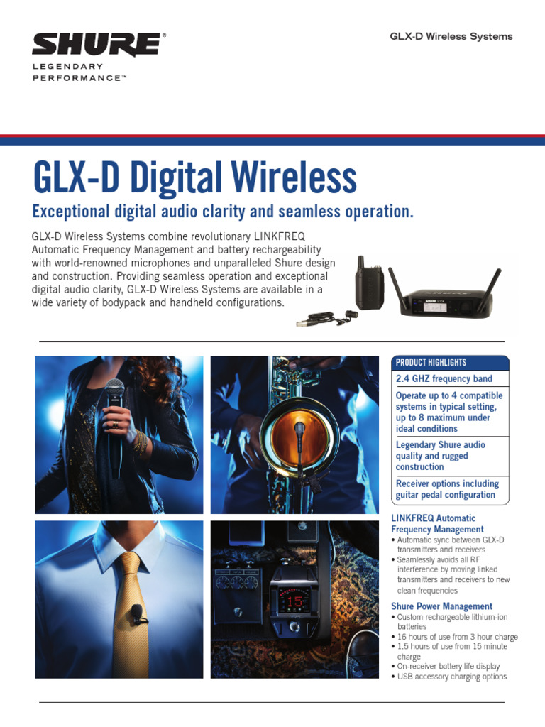 GLX-D Wireless Systems Overview | PDF | Microphone | Decibel
