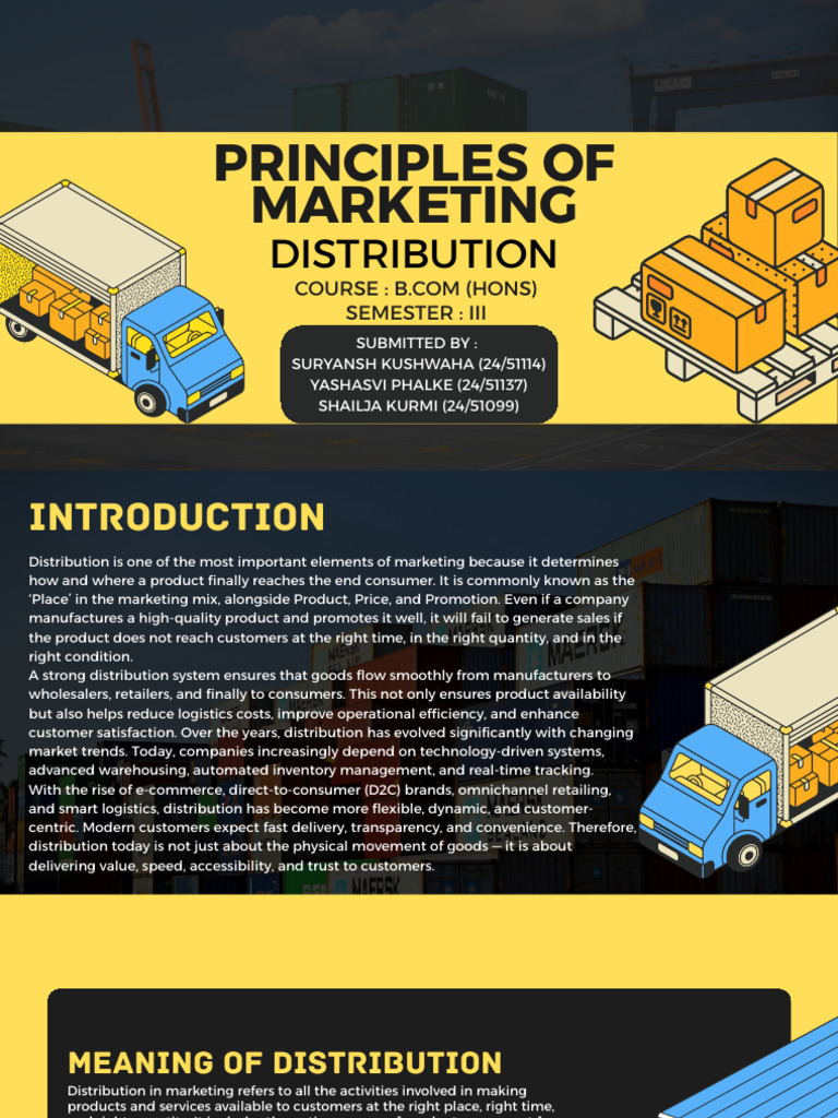Importance of Distribution in Marketing | PDF | Retail | Warehouse