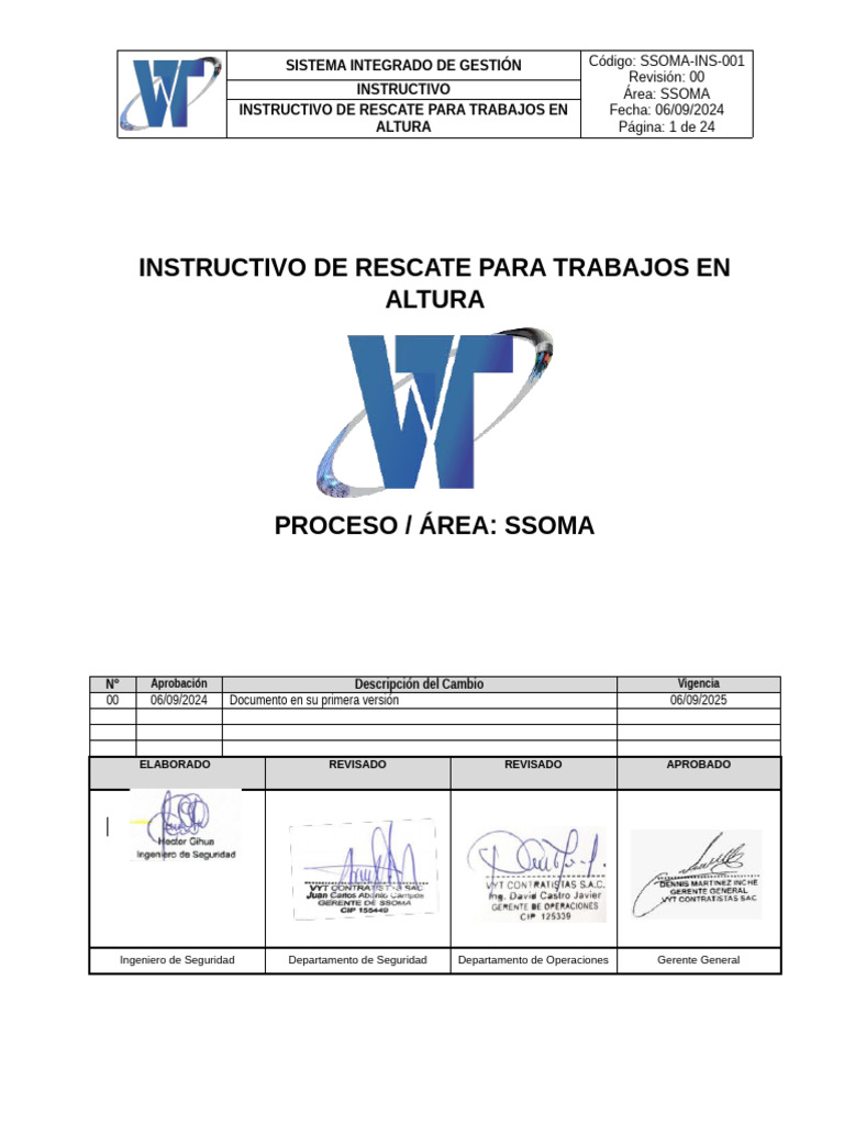 Ssoma Instructivo de Rescate para Trabajos en Altura Sistema Integrado ...
