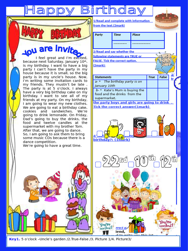 Birthday Party Planning and Activities | PDF