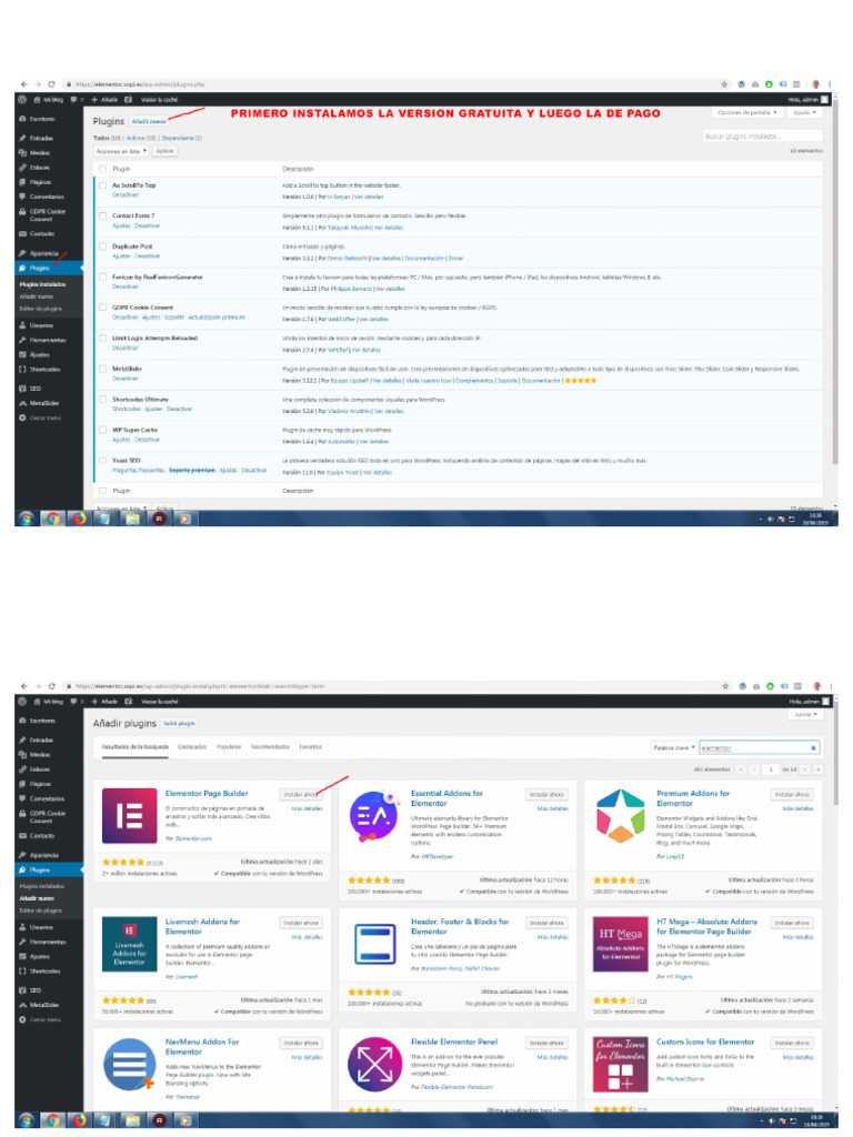 Instalar Elementor y Elementor Pro | PDF
