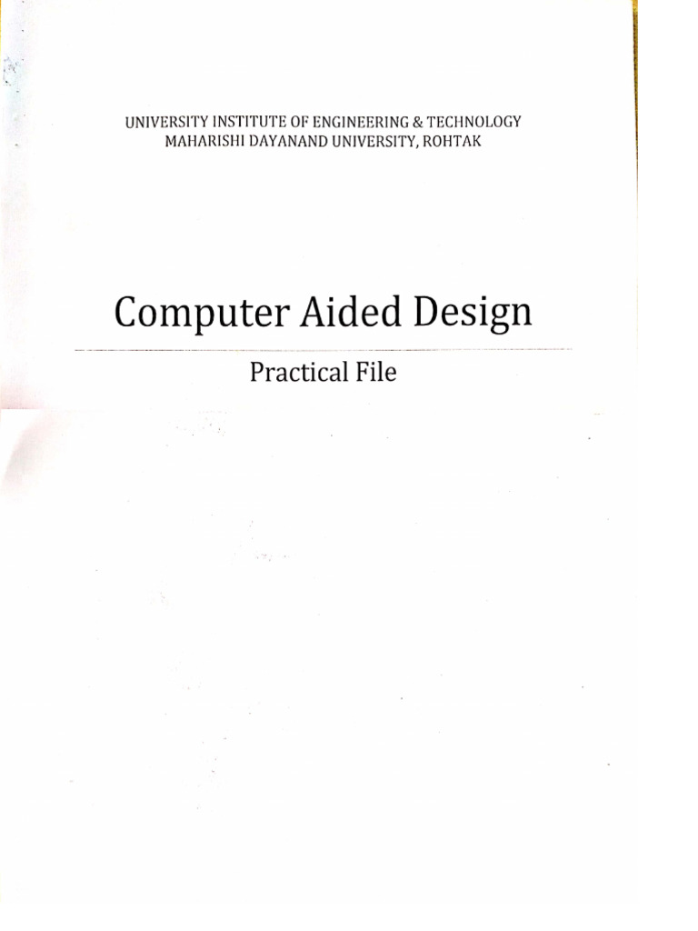 Cad Practical File 5th Sem | PDF