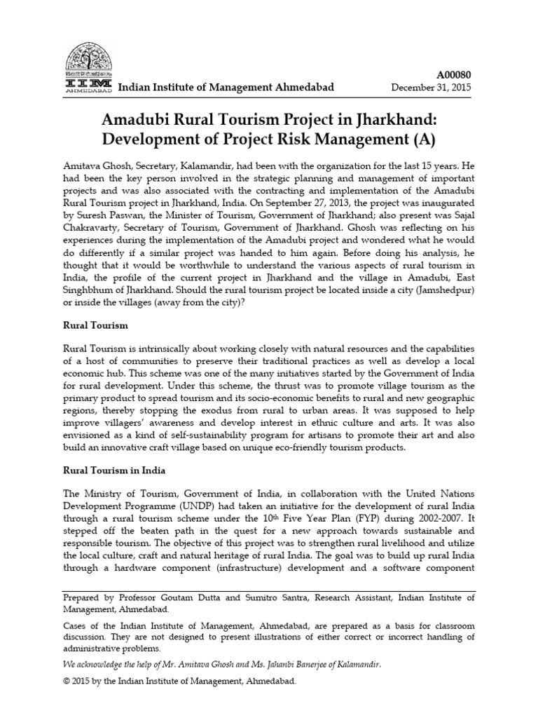 Amadubi Rural Tourism Project Analysis | PDF