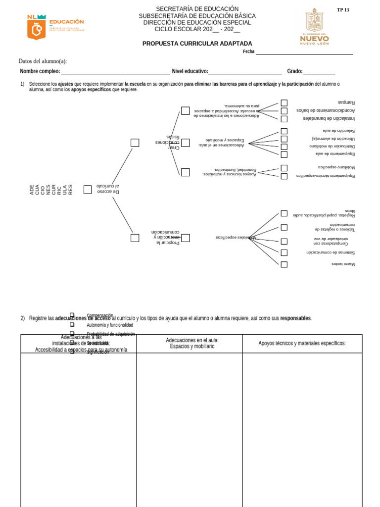 Propuesta Curricular Adaptada para Inclusión | PDF | Plan de estudios ...