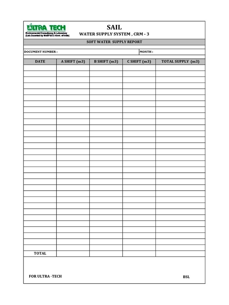 Soft Water Supply Report | PDF