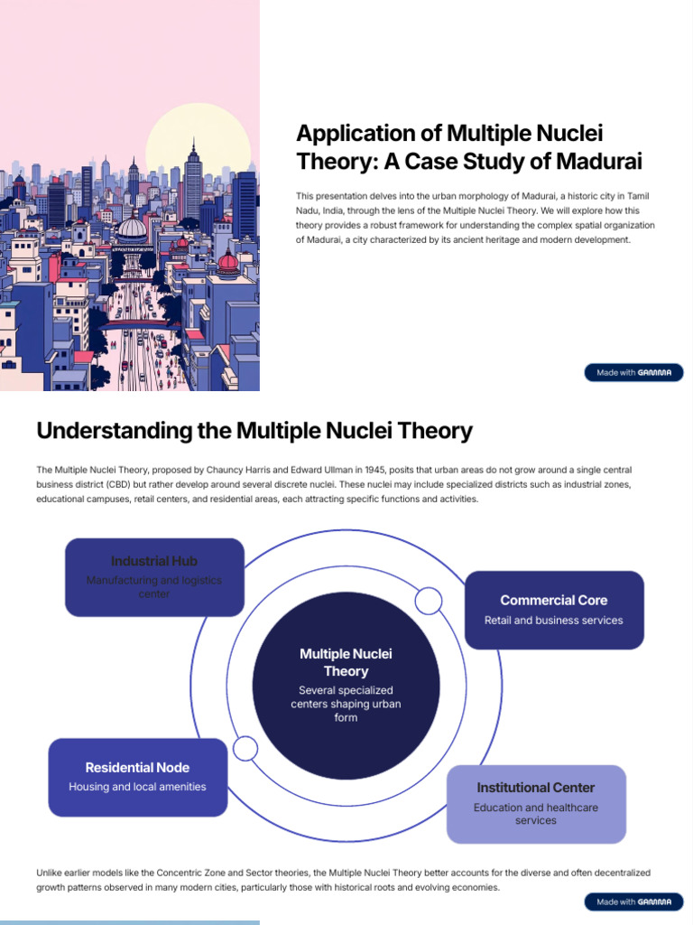Madurai's Urban Morphology: Nuclei Theory | PDF | City