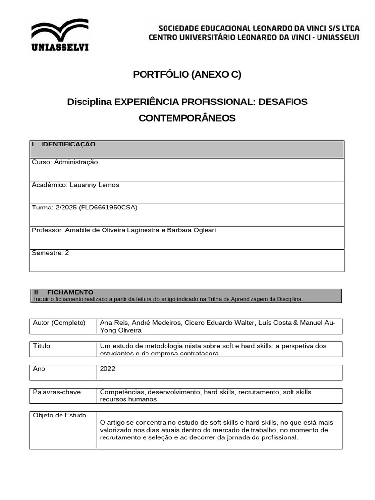 Soft e Hard Skills no Mercado de Trabalho | PDF | Recrutamento | Entrevista