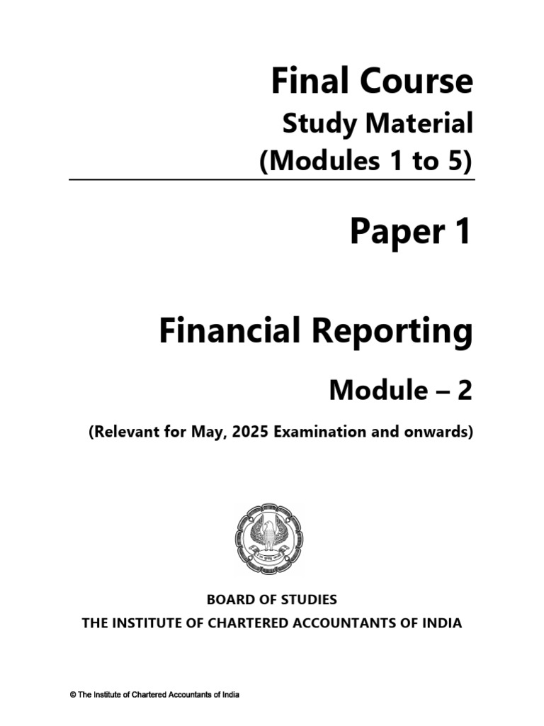 Financial Reporting Study Material 2025 | PDF | Goodwill (Accounting ...