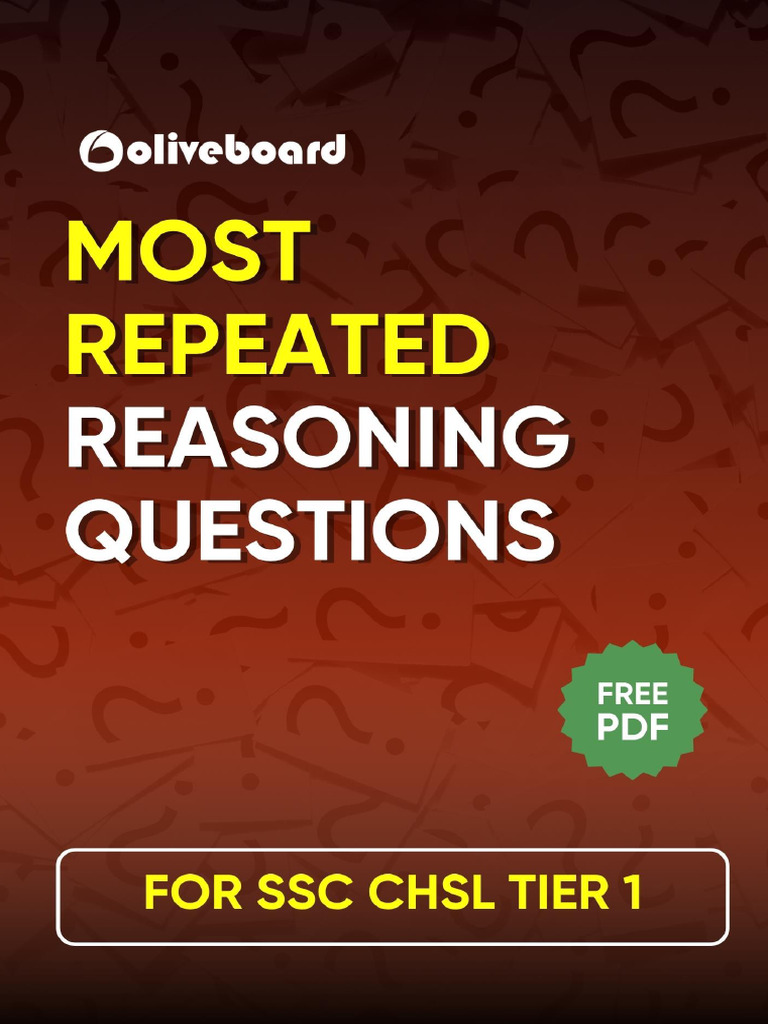 SSC CHSL Tier 1 Reasoning Questions | PDF
