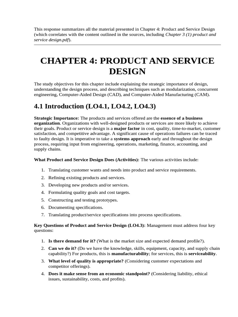 Product and Service Design Overview | PDF | Reliability Engineering ...
