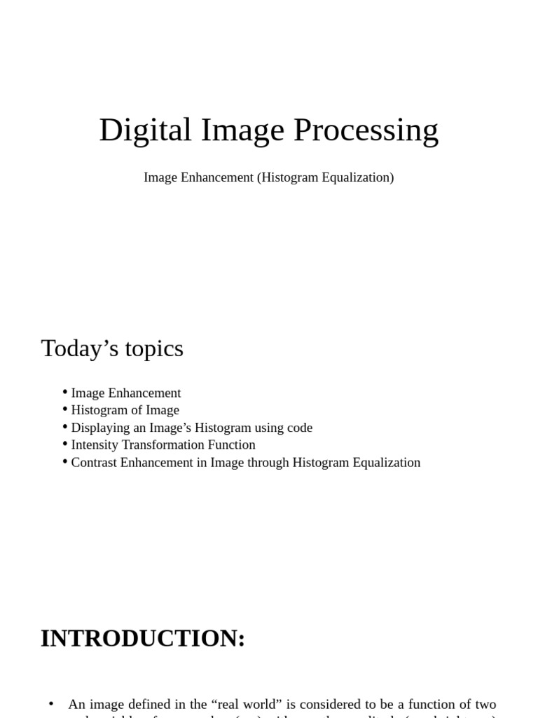Lecture 5 Histogram Equalization Pdf Image Editing Histogram