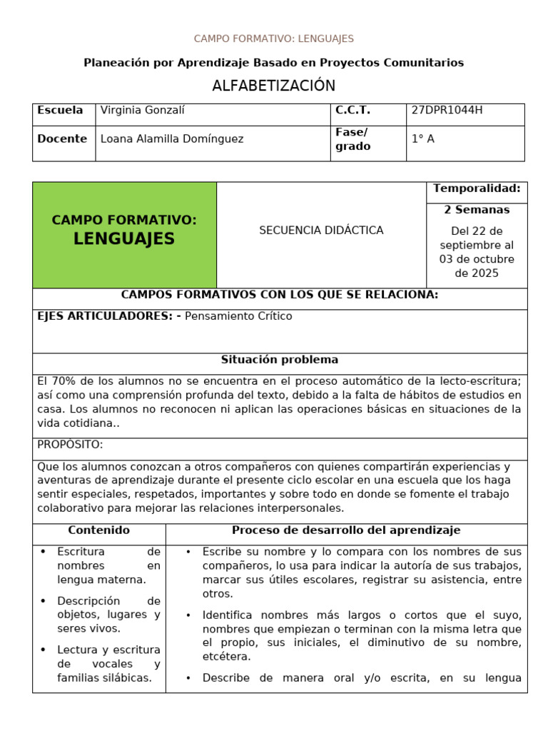 02 Len 22 Sept Al 03 Oct | PDF | Comunicación humana | Aprendizaje