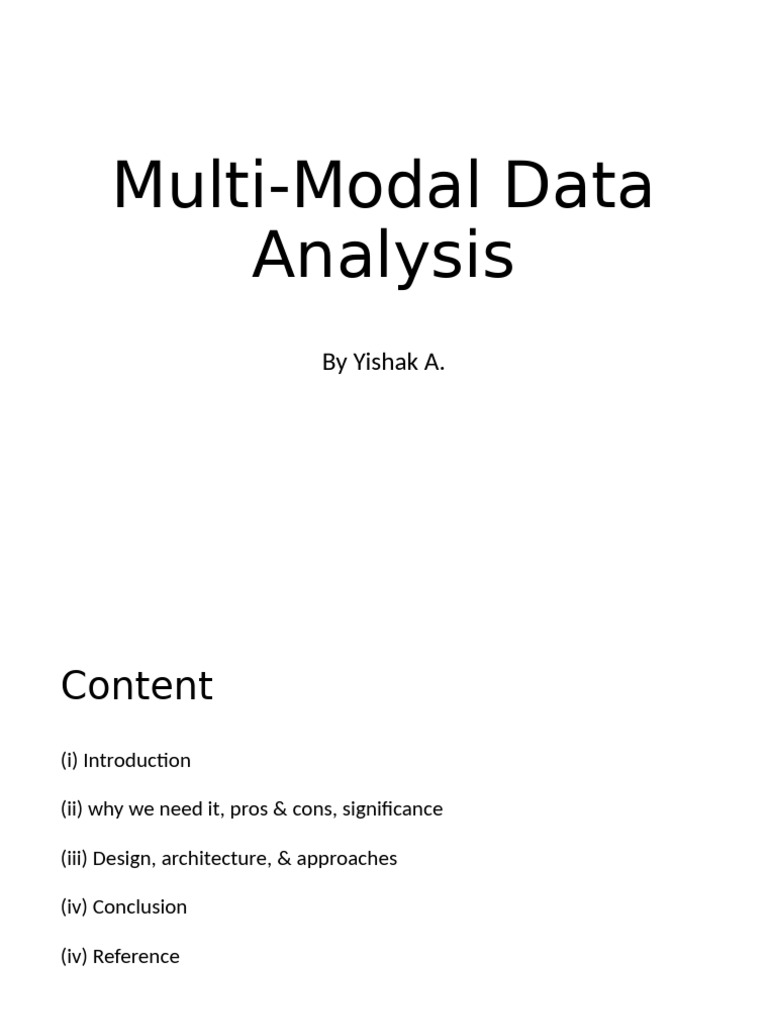 Multi Modal Data Analysis Ppt New Pdf Artificial Intelligence
