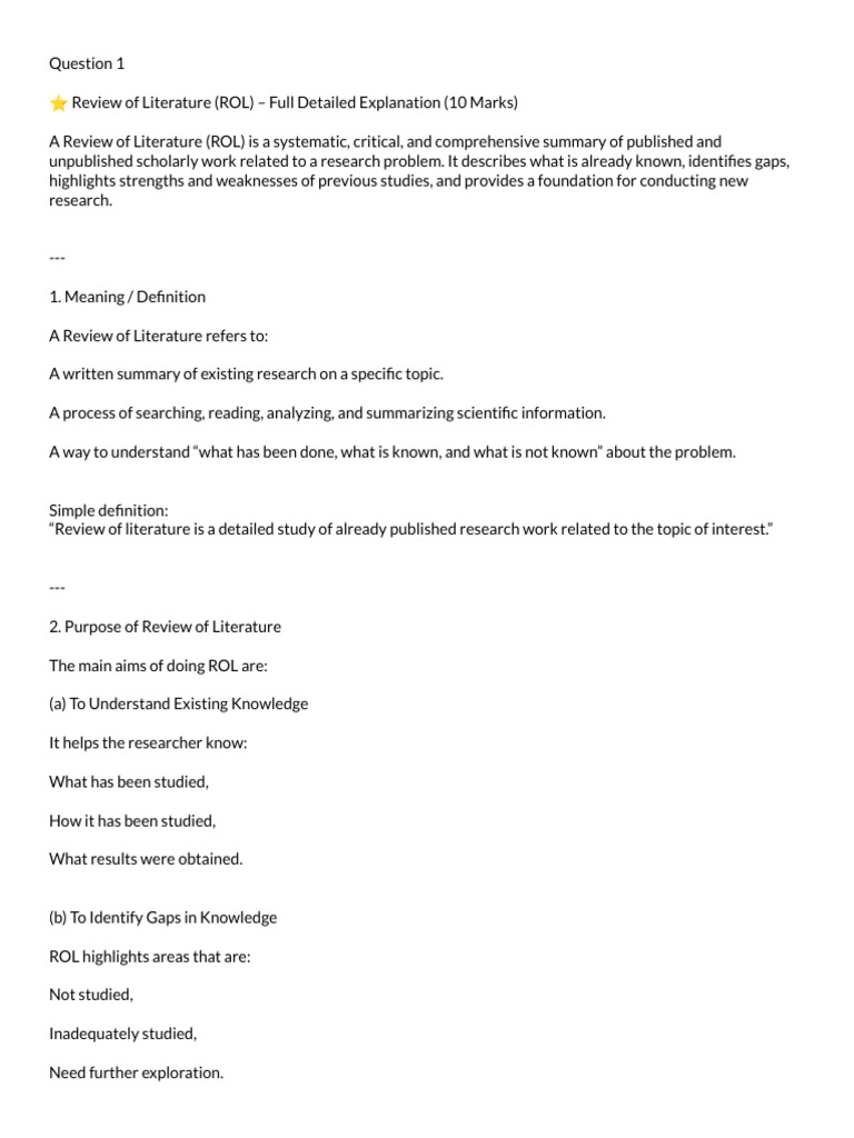 Comprehensive Guide to Literature Review | PDF | Statistics | Sampling ...