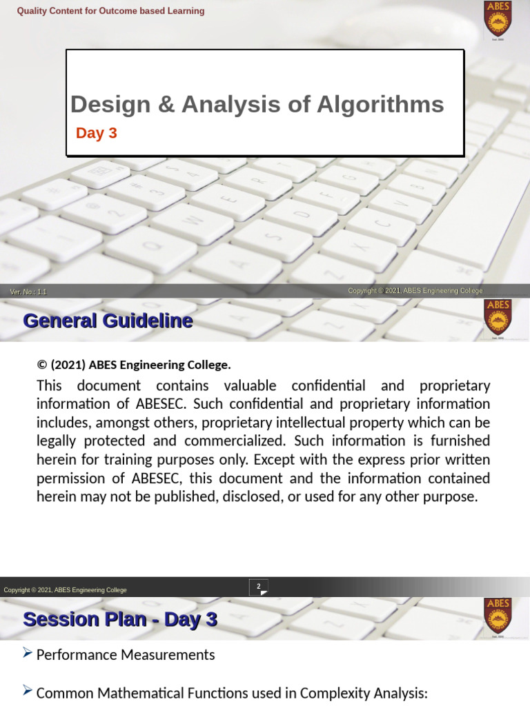 l3 Daa v1.0 Day 3 | PDF | Time Complexity | Computer Program