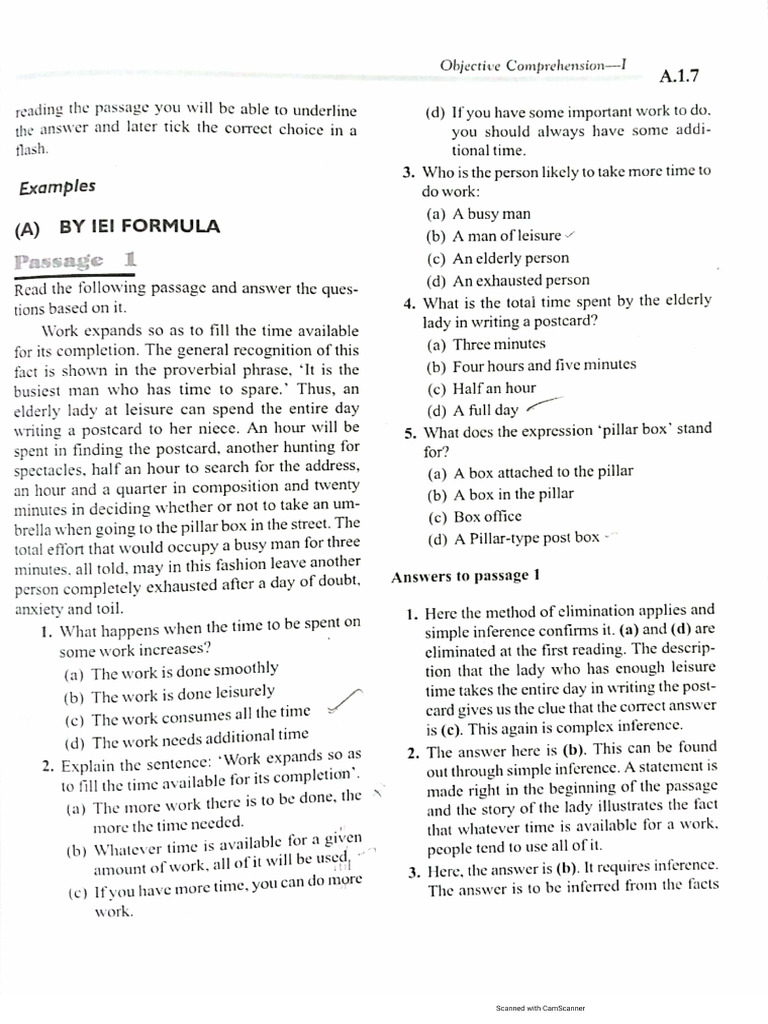 Comprehension Passages | PDF