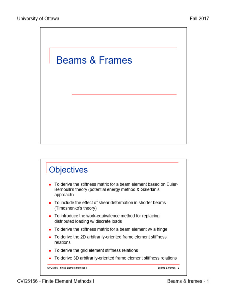 Finite Element Methods for Beams | PDF | Beam (Structure) | Solid Mechanics