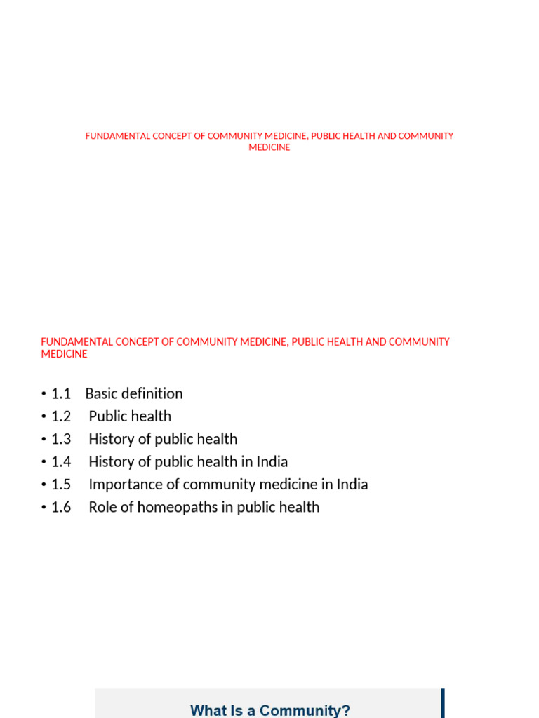 Fundamental Concept of Community Medicine, Public Health 2 | PDF