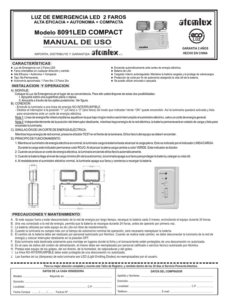 Manual 8091led Compact | PDF | Diodo emisor de luz | Electricidad