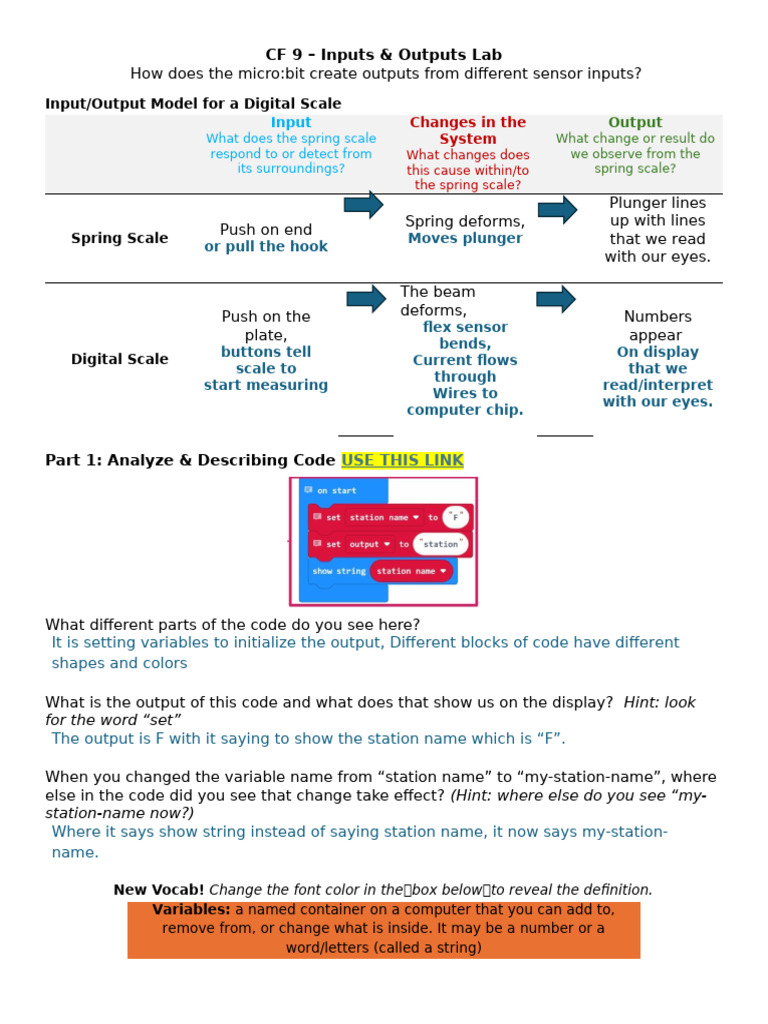 Micro:bit Input/Output Lab Guide | PDF | Computer Science | Computing