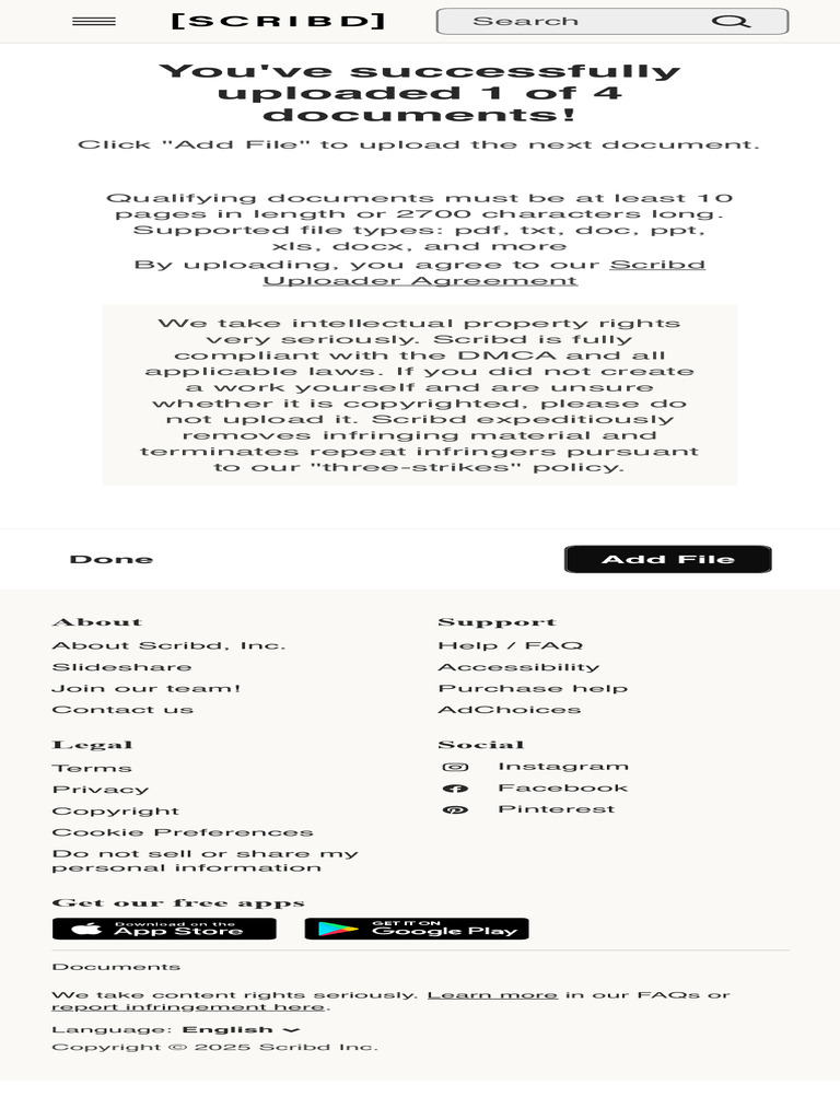 Document Upload Instructions for Scribd | PDF