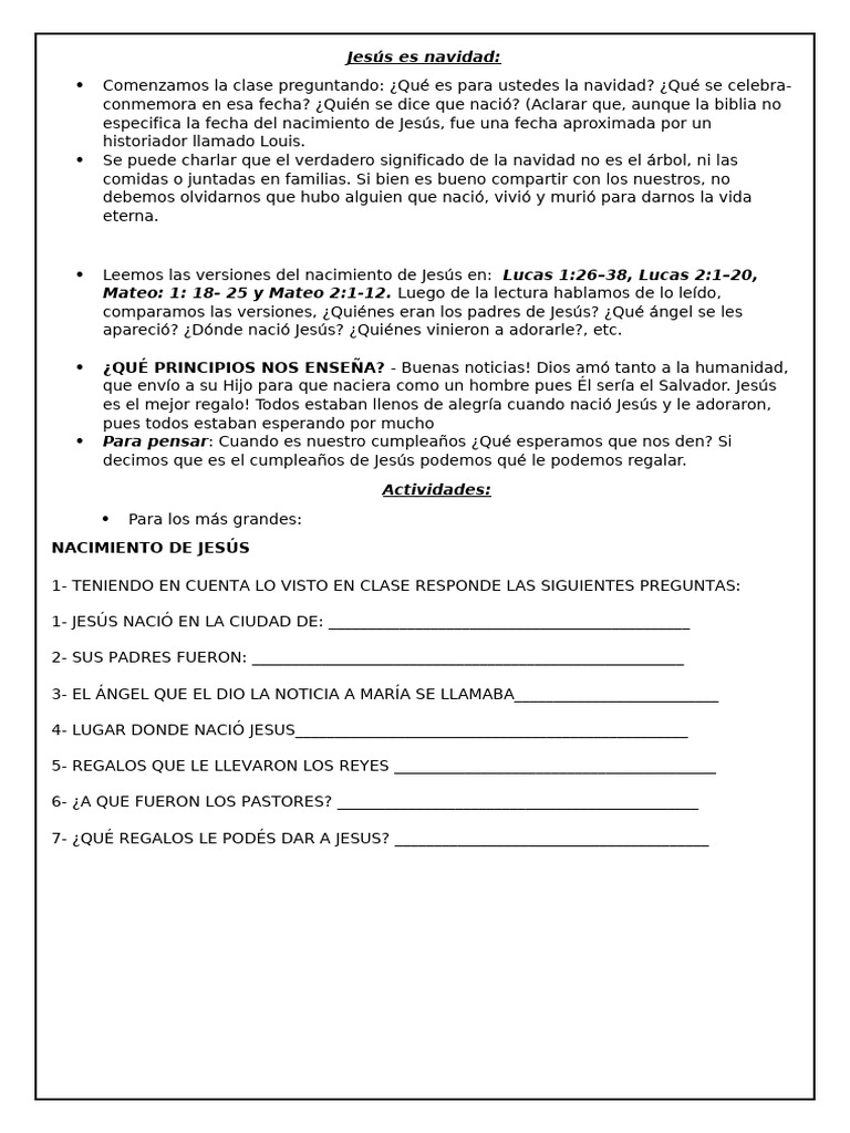 Significado y actividades de Navidad | PDF | Navidad | Natividad De Jesus