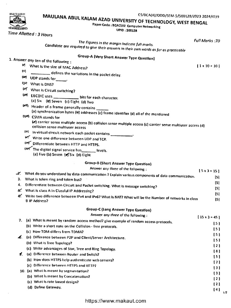 Bca 5 Sem Computer Networking Bcac502 2014 | PDF