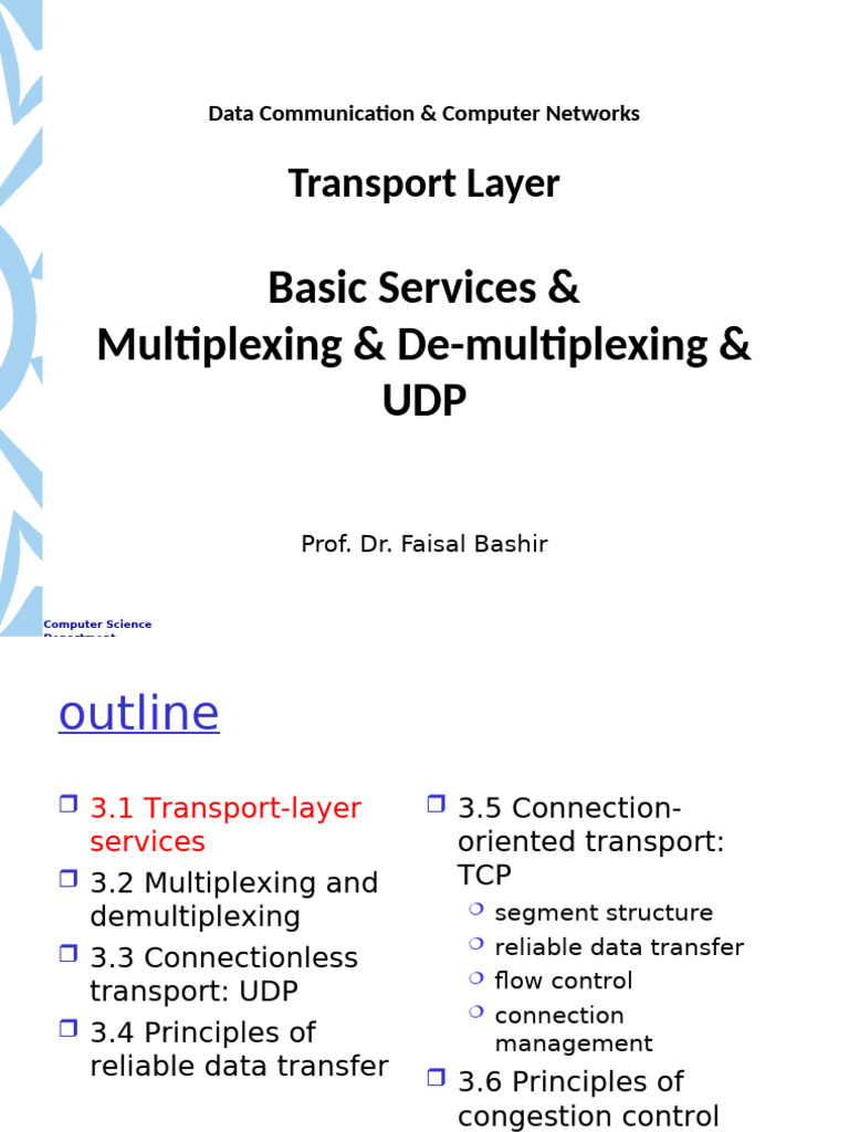 7 - Transport Layer - MUX DMUX 22092025 084134am | PDF | Port (Computer ...