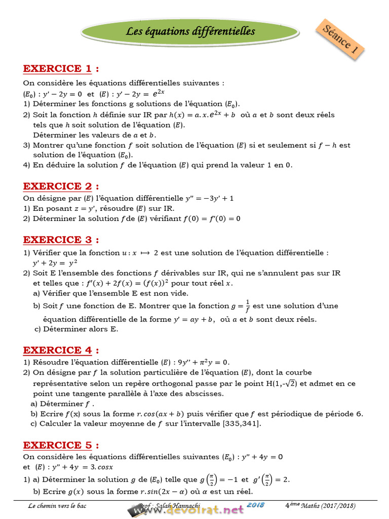Résolution d'équations différentielles | PDF | Fonction (Mathématiques ...