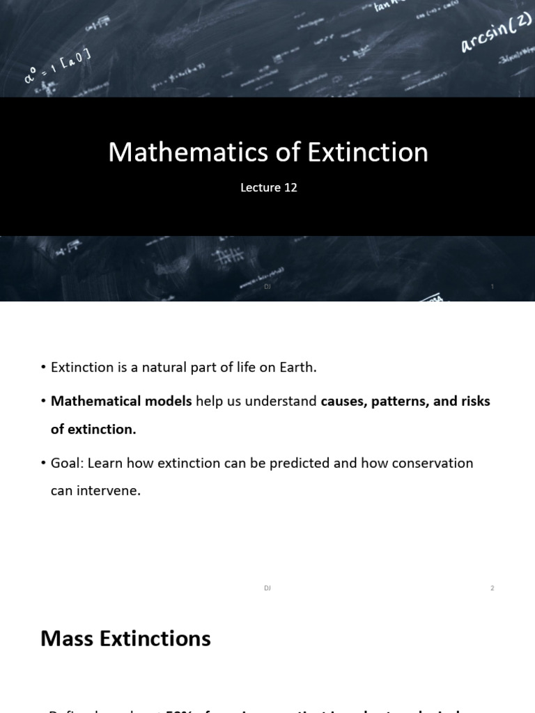 Mathematical Models of Extinction Risks | PDF | Extinction | Natural ...