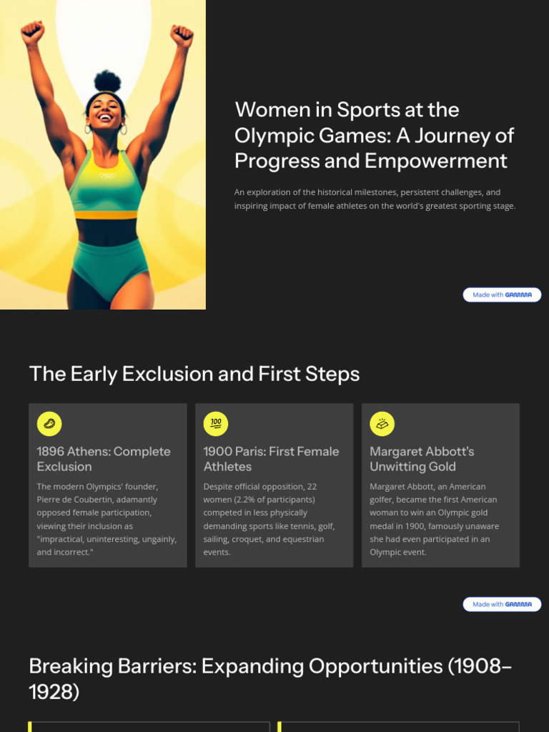 Women in Sports: Olympic Progress & Impact | PDF | Olympic Games | Sports