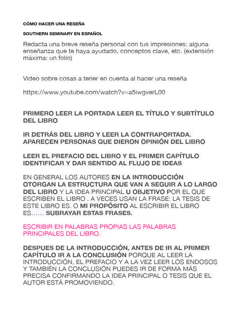 Cómo Hacer Una Reseña PDF | PDF