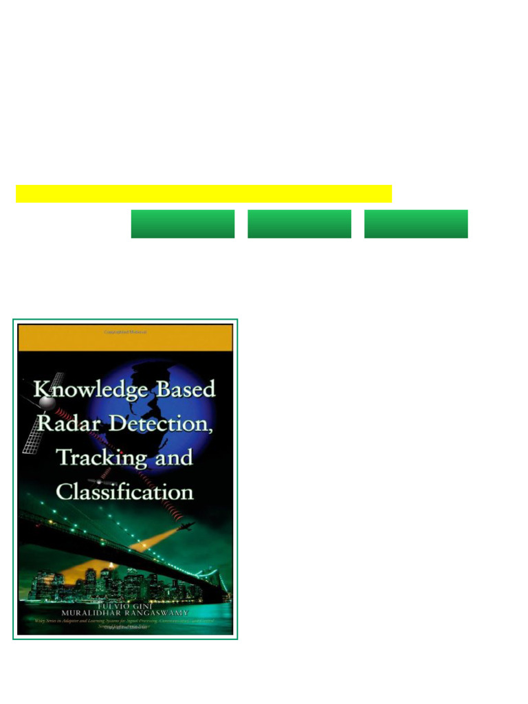 Knowledge Based Radar Detection Tracking and Classification Adaptive ...