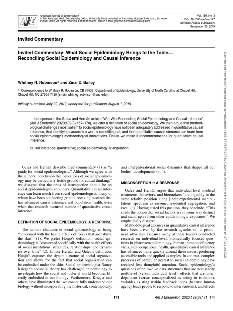 Social Epidemiology and Causal Inference | PDF | Epidemiology | Causality