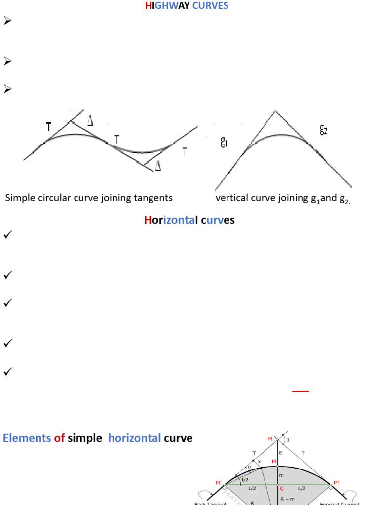 Understanding Highway Curve Elements | PDF | Angle | Tangent