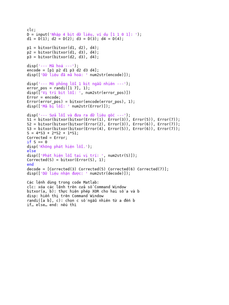 Hamming TH Công | PDF